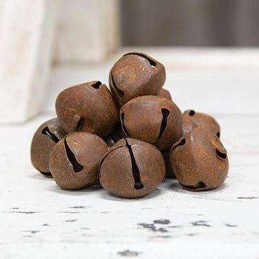 12/Pkg Rust & Black Finish Jingle Bells, 30mm - The Fox Decor